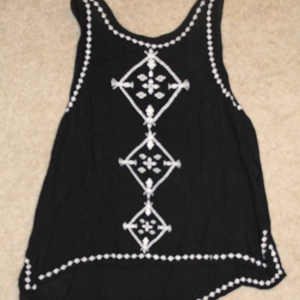 black and white boho shirt